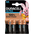 Duracell Ultra AA Alkaline Batteries | 4 Pack | + 100% Extra Life