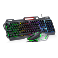 T-Wolf Metal Gaming Rainbow Backlit Keyboard and Mouse Set GG-TF600