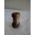 Vinage Wooden Spool of ultra thin gauge galvanised wire