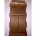 Small Wooden Hanging `COFFEE HOUSE` Display Rack