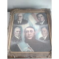 Antique Framed Presidents of Suid Afrika Lithograph