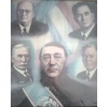 Antique Framed Presidents of Suid Afrika Lithograph
