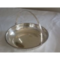 Silver Plated Round Biscuit Dish with Handle