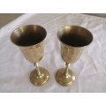 Pair of Brass Wine Goblets