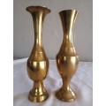 Vintage small brass vases