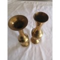 Vintage small brass vases