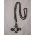 Vintage Stainless Steel Gothic Cross & Chain