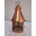 Vintage Hammered Copper Candle Cage