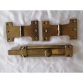 Vintage Solid Brass Door Lock and Hinges