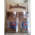 WESTERN PROVINCE RUGBY GLASS SALT and PEPPER GIFT PACK. Collections are allowed.