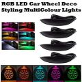 LED Car Wheels Tyre RGB MultiColour Styling Lights With Remote Control. Collections allowed.