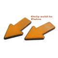 2pcs Yellow Plastic Arrow Shape Vehicle Reflector Reflective Plate Decals. Collections are allowed
