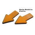 2pcs Yellow Plastic Arrow Shape Vehicle Reflector Reflective Plate Decals. Collections are allowed
