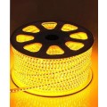 100m LED Strip Rope Light: Yellow 220V Complete With Connector Plug + End Cap. Collections Allowed.