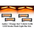 Amber Orange Yellow 4in1 Vehicle LED Cluster Strobe Flash Light Bar Kit. Collections are allowed.