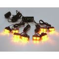 Yellow Orange Amber LED Flash Cluster Strobe Grille Lights 8x2pces DC12~32V. Collections allowed.