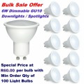 LED Downlight Bulbs Bulk Offer: Dimmable 6W GU10 220V. Collections allowed