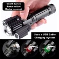 Novelty LED Torch Flashlight with 3 Heads. Portable, Rechargeable, Zoomable. Collections are allowed