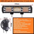 Construction Vehicle 180W LED Flash Light Bar Dual Colour White & Amber 5 Modes. Collections Allowed