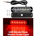 Motor Vehicle Grille Cluster 6LED Beads RED Flash Strobe LED Lights 12V/24V DC. Collections Allowed.