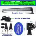 LED Light Bar: 240W NEW GENERATION 4D + 5D Optical Lenses + Wire Harness Kit. Collections Allowed.