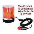 LED Magnetic 12V/24V DC Warning Strobe Flash Beacon Light Orange / Amber. Collections are allowed.