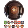 Manchester Utd FC Large Barrel End Liquor Dispensers with 2 Optic Sets Brand New Collections Allowed