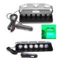 GREEN LED Windscreen Vehicle Strobe Dashboard Light Long 6LED Version. Collections Are Allowed.