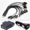 USB Multi Charger Cable Kit For Mobile Devices:  10 in 1 Complete Set.  Collections are allowed.