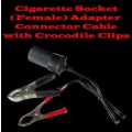 Cigarette Socket (Female) Adapter Connector Cable with Crocodile Clips. Collections Are Allowed.