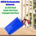 Rechargeable 18650 Battery Triangle Pack 3.7V 3-Cells. Light Duty Applications. Collections Allowed.