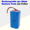 Rechargeable 18650 Battery Pack 3.7V 4-Cells [4P] Rectangular Prism Shape. Collections Are Allowed.