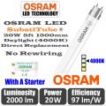 Direct Replacement for Fluorescent Tube. 25x OSRAM 5ft 1500mm LED T8 Tube Lights. Collection Allowed