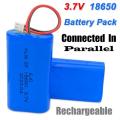 Rechargeable 18650 Battery Twin Pack 3.7V 2-Cells Pack. Light Duty Applications. Collections Allowed