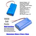 Rechargeable 18650 Battery Twin Pack 3.7V 2-Cells Pack. Light Duty Applications. Collections Allowed