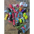 Dog toys x 26 + dog leashes