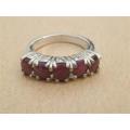 Vintage solid silver ruby ring