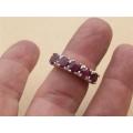 Vintage solid silver ruby ring