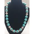 **NEW** Turquoise and pewter necklace