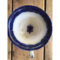 Blue flow willow pattern plate and soup cup