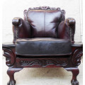 Oxblood Ball and Claw Arm Chair - Genuine Leather - NOW ON SALE!!!