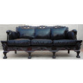 BALL AND CLAW -3 Seater Genuine Leather  BLACK