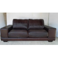 SALE! Chocolate Brown Couch - XL Double GENUINE LEATHER