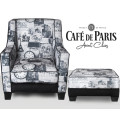 Cafe' de Paris Accent Chair & Matching Ottoman