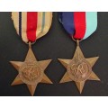 WW2 Africa Star medal and 1939-1945 Star medal named to P C Cupido M17050