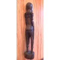 African carving of a male hunter. (Superior quality) Vintage