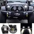2pcs/Pair 4 Inch 30W Round LED White Projector Fog Lamp For Offroad  Jeep Wrangler Dodge Chrtsler