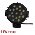 7 inch 12-24V Black Round 51W LED OFFROAD SPOT LIGHT