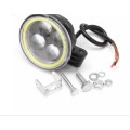 1x Waterproof Motorcycle Strobe Projector 4 LED Headlight With Angel Eye Halo Ring 1800 Lumens