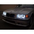 BMW E36 NEON ANGEL EYE RING WITH PROJECTOR CRYSTAL BLACK 1990-2000 HEADLIGHT SET
